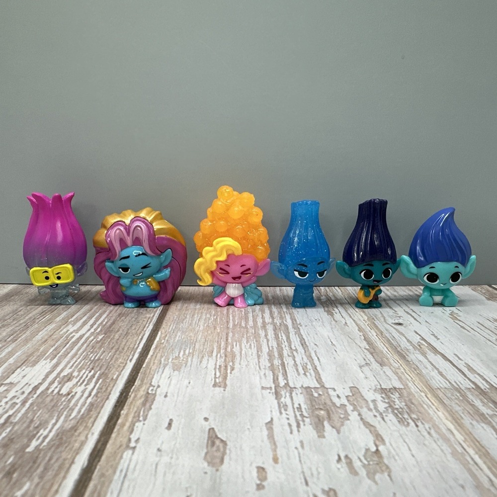 Dreamworks Trolls Mineez Lot of 6 Figures Loose - Moose